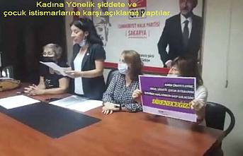Sakarya ‘da CHP li kadınlar kadına şiddet ve çocuk istismarına karşı olduklarını açıkladılar