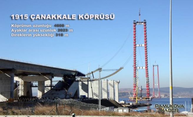 Dünyanın En Uzun Köprülerinden olacak Çanakkale Köprüsünden yeni görüntüler
