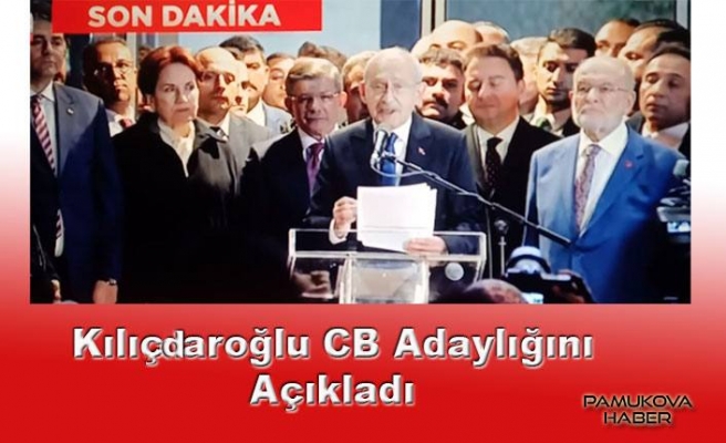 Millet İttifakı Cumhurbaşkanı Adayı Kemal Kılıçdaroğlu adaylığını açıkladı.
