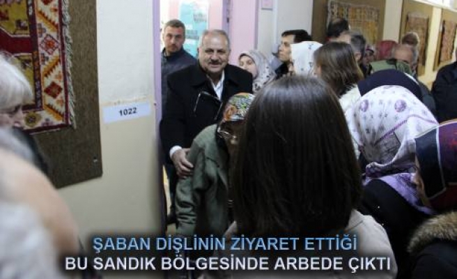 Milletvekili Şaban Dişli'nin ziyaret ettiği sandık bölgesinde arbede yaşandı.