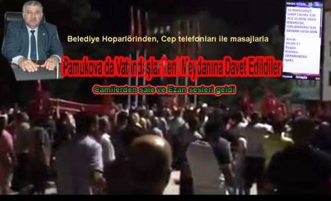 Pamukova da bazı vatandaşlar kent meydanında darbe söylentilerine karşı tepki gösterdi.
