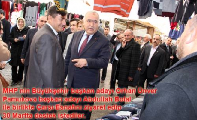 Pamukova ziyaretini ilk MHP nin başkan adayı Orhan Ünver yaptı.
