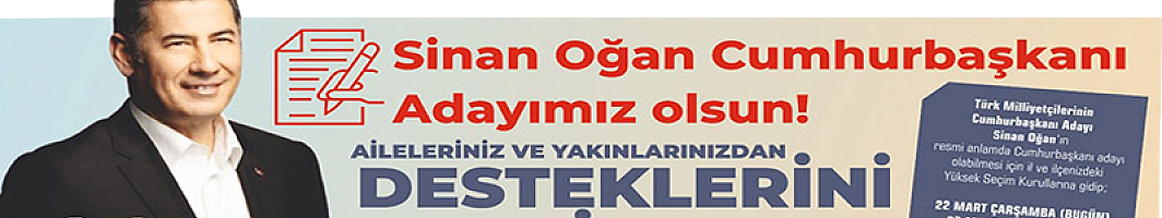 Sinan Oğan, 'Türk Milletinin Adayıyım' dedi.