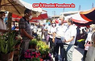 CHP İl Yönetimi Pamukova esnafını ziyaret etti.