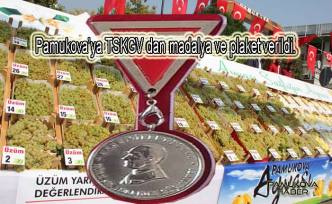 Pamukova’ya TSKGV’dan bir plaket birde madalya geldi.